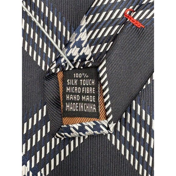 Elegant Imani Uomo Men’s Repp Tie 63.75" Black Silver Stripe Business Formal EUC - Picture 6 of 6